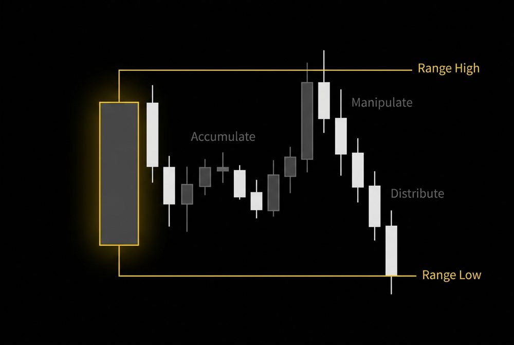 4. The range candle (the heart of CRT)